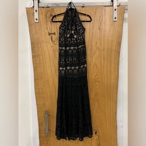 L’Atiste By Amy Black Halter Lace Maxi Dress